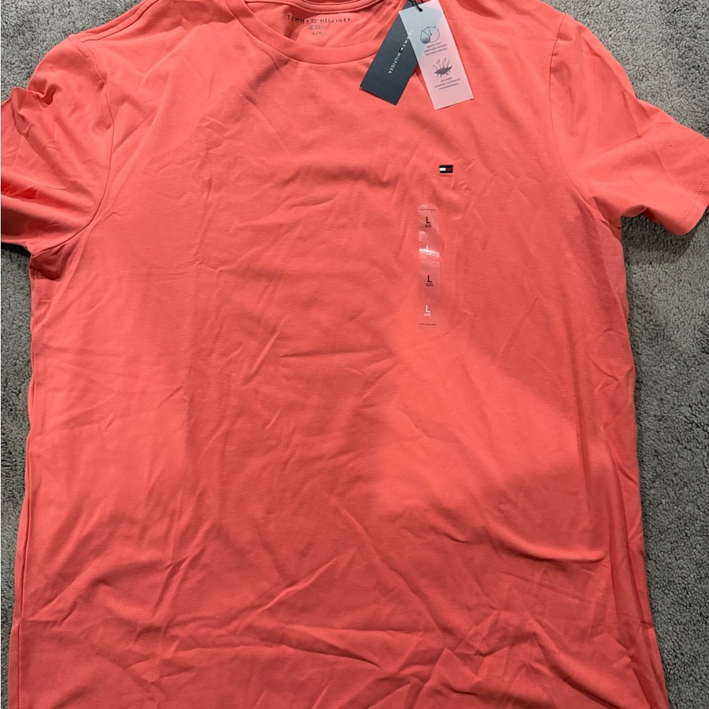 Tommy Hilfiger Men's Bright Coral Tee